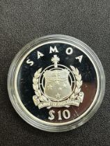 Samoa 10 dollar silver coin 1998 presentation of t