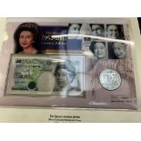 Limited edition silver 5 pound coin & 5 pound note