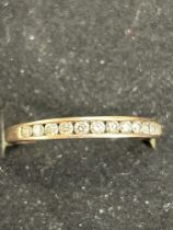 9ct Gold ring set with 13 diamonds 0.26ct Size O