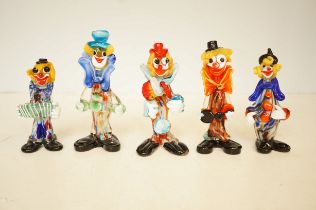 Original Murano art glass clowns Tallest 22 cm