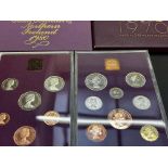 1970 & 1980 proof British coin collection with box