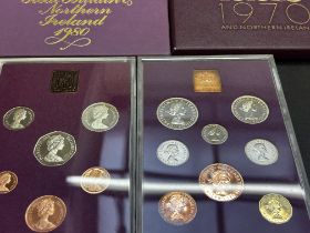 1970 & 1980 proof British coin collection with box
