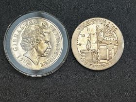 2 Gibraltar 5 pound coins
