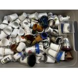 Large collection of thimbles, majority ceramic
