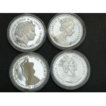 4 Silver proof coins