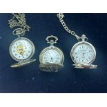 NY London pocket watch with chain & 2 other pocket