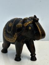 Wood & brass elephant