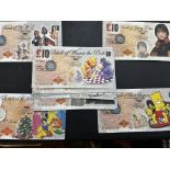 Large collection of 17 comedy 10 pound notes with