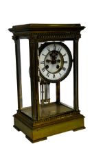 French 4 glass clock by Marti & Cie dated 1870 - need new bracket supports for movement Height 33 cm
