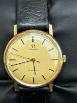 Vintage 9ct gold cased Omega geneve wristwatch. Ve