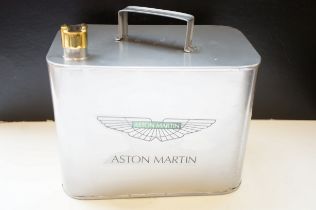 Silver Aston Martin oil can