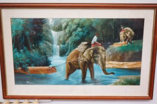 Farmed watercolour? with african elephants