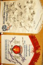 2x Bolton Wanderers signed pennants