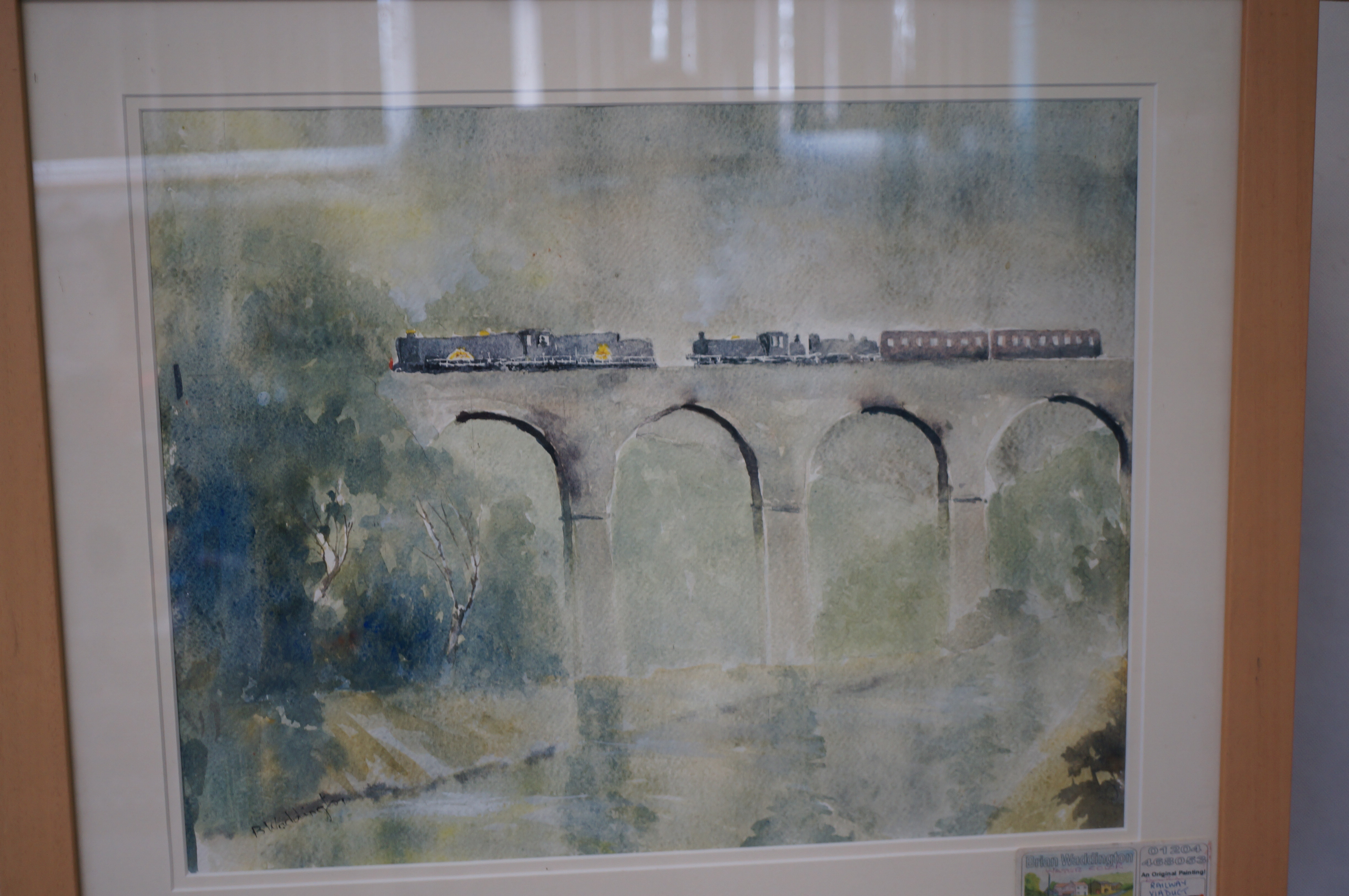 Original watercolour by Brian Waddington railway v