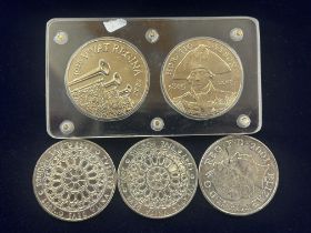 5x Five pound coins