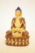 Tibetan bronze & gold plate Guanyin figure 6''sign