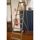 Pair of vintage wooden step ladders - steps Height