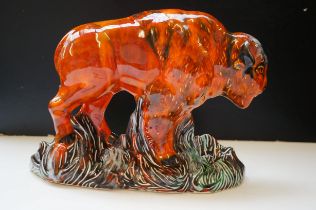 Anita Harris bison signed in gold