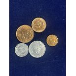 1889 florin, 1887 shilling, 1901 penny, 1901 half
