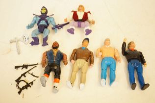 Collection of action figures from the mid 80's He-