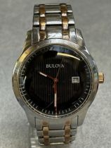 Gents Bulova 98B264 quartz watch with date app & d