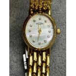 Ladies Rotary gold plated quartz watch with mother