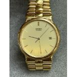 Gents Seiko 5Y32-3001 gold plated quartz watch wit