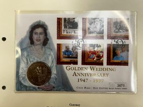 Golden wedding anniversary 5 pound coin first day cover