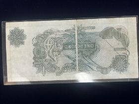 One pound note with printing error (Both sides)