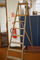 Pair of vintage wooden step ladders - steps Height