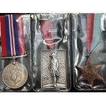 3 Military medals 1939-45 medal, 1939-1945 star &