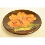 Brown hibiscus Moorcroft pin dish