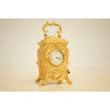 Miniature french gilded carriage clock