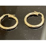 Pair of 9ct gold earrings Weight 1.3g