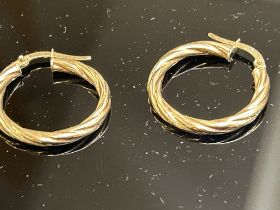 Pair of 9ct gold earrings Weight 1.3g