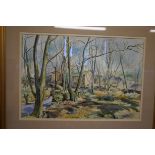 J K Bishop framed watercolour Turton