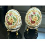 Hand painted Limoges trinket eggs