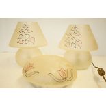Retro glass lamps & ceiling shade