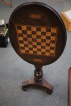 Victorian tilt top table chess board