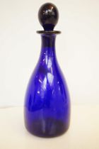 Thomas Webb bristol blue decanter, fully marked