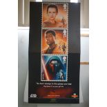 Star Wars Royal mail large stamp advertising cardb