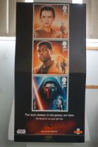 Star Wars Royal mail large stamp advertising cardb