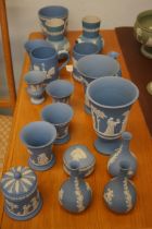 Collection of Wedgwood blue & white jasper ware