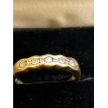 9ct Gold ring set with 0.25 diamonds Size O 2.2g