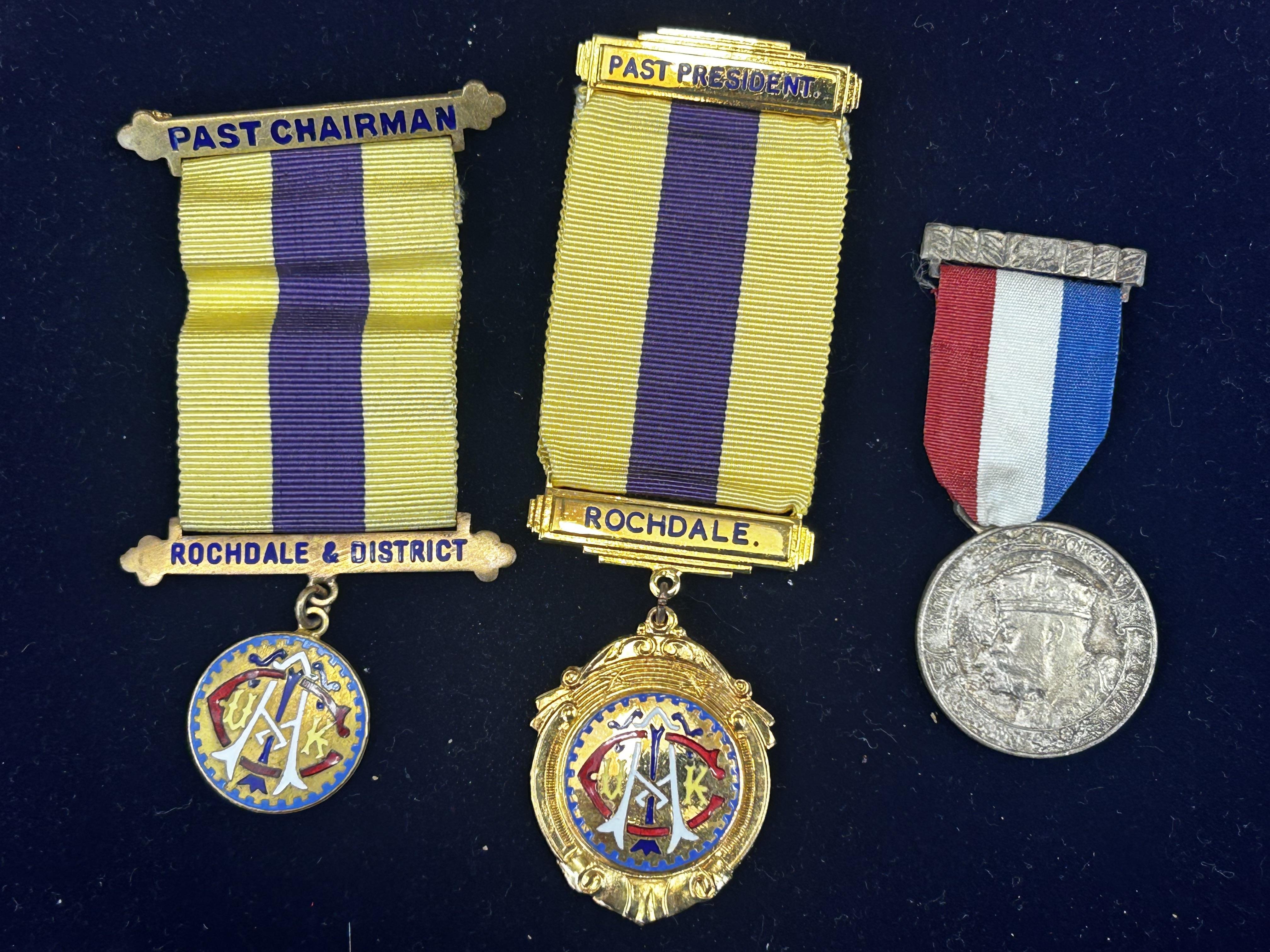 2 Masonic medals & Daily mail for King empire silv