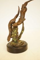 Bronze figure of sea lions Height 23 cm
