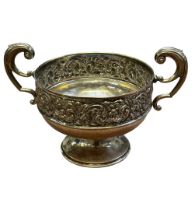 Silver twin handled trophy, Birmingham hallmark ma