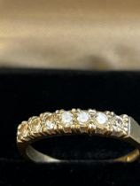 9ct Gold ring set with 7 c stones Size S 2.4g
