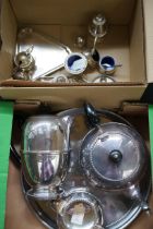 2x Boxes of silver plated items