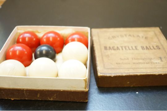 Crystalate bagatelle board & ball